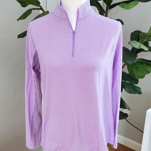 IBKUL Gingham Lavender Style Top